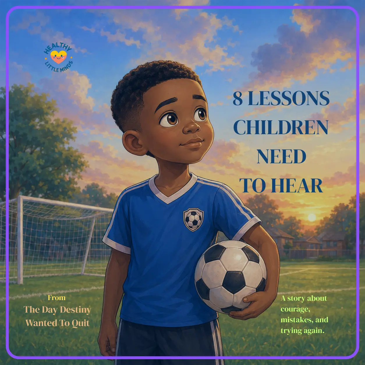 8 Lessons Children Need to Hear post cover featuring a child holding a football