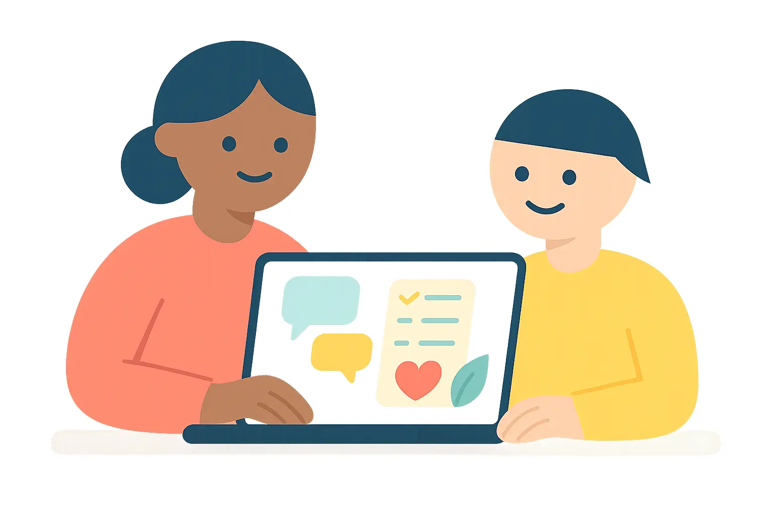 A parent and child exploring emotional learning tools together